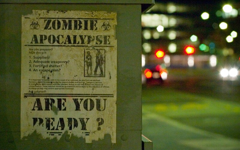 Zombie Apocalypse Poster — Green, Dramatic