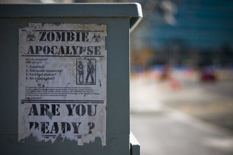 Zombie apocalypse preparedness poster
