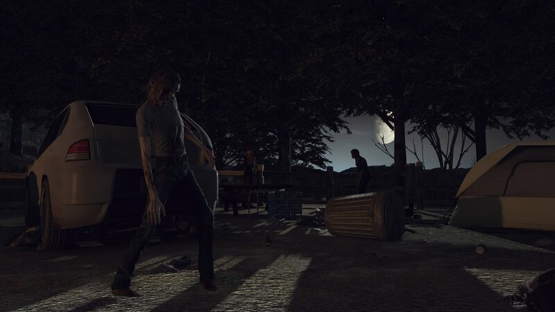 Zombie at a campsite