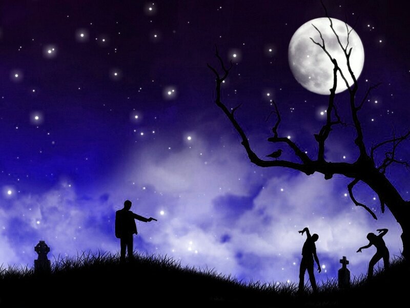 Zombie attack at night