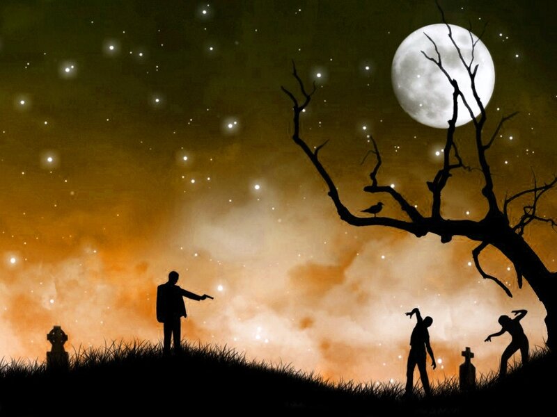 Zombie attack at night