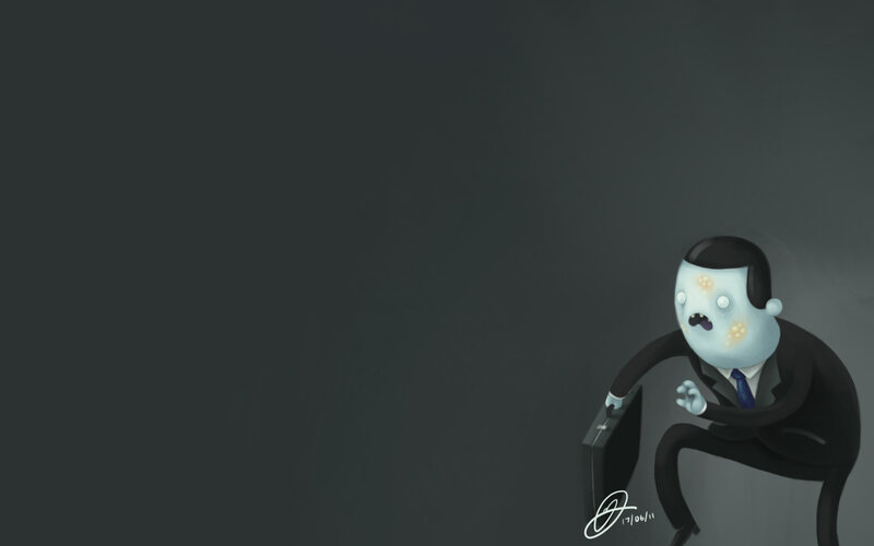 zombie businessman walking