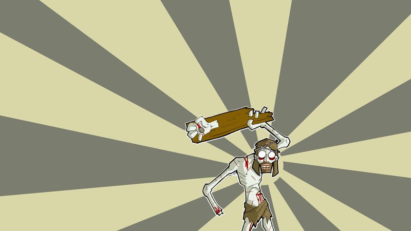 Zombie Carrying a Plank — Gray