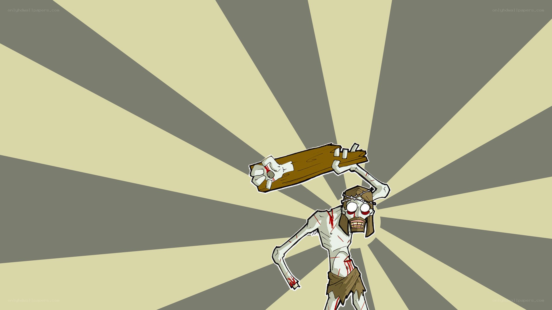 zombie carrying a plank