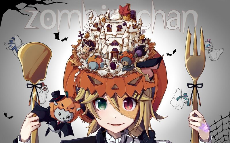 zombie-chan halloween art