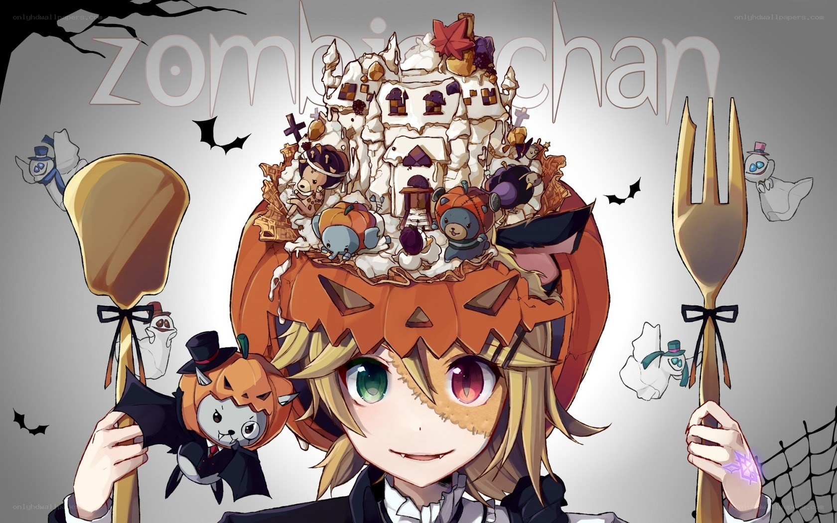 zombie-chan halloween art