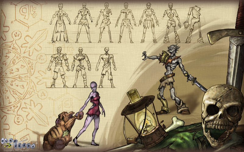 Zombie character design sheet