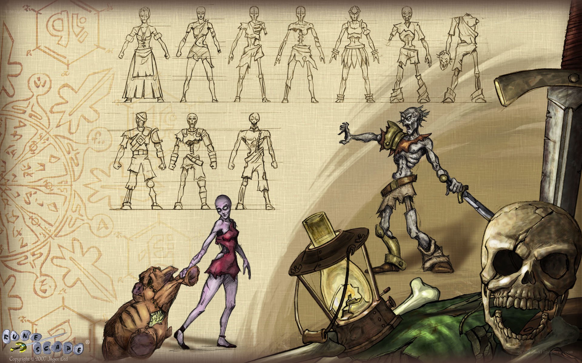 Zombie character design sheet