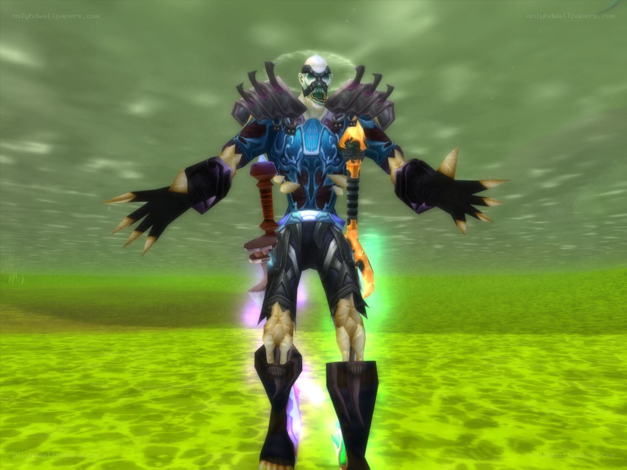 zombie character in green field