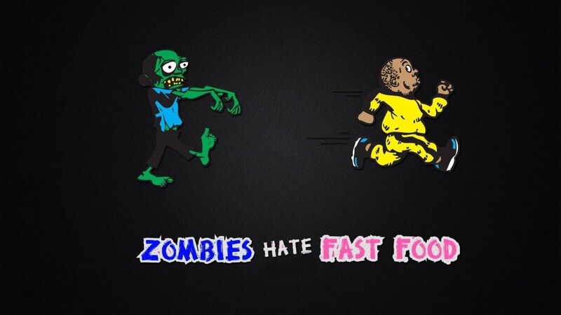 Zombie Chasing Man — Black