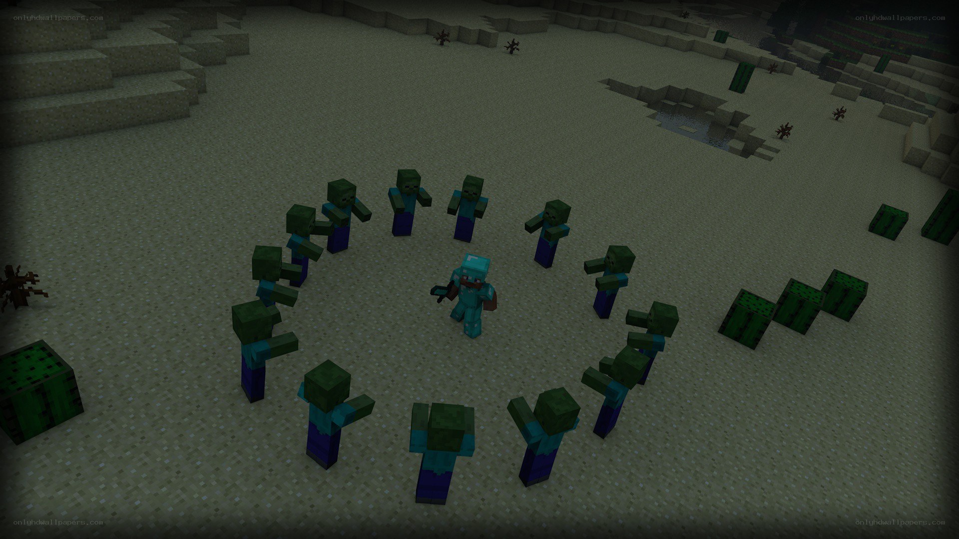 Zombie circle in Minecraft