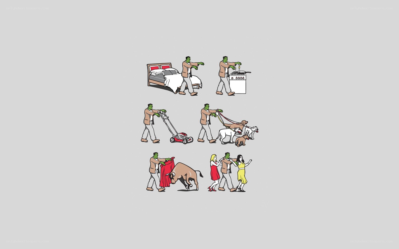 zombie doing chores
