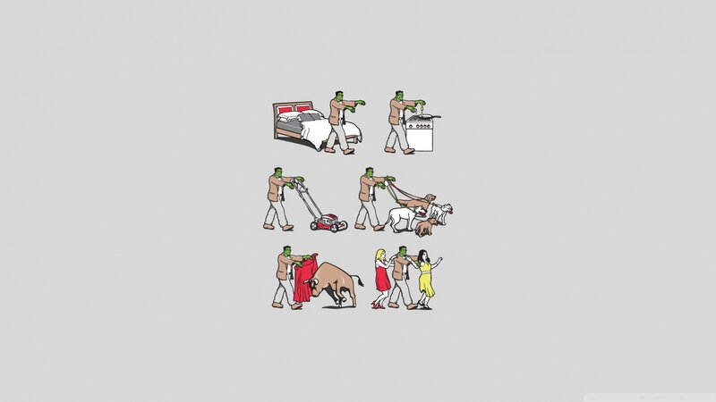 Zombie Doing Chores — Gray
