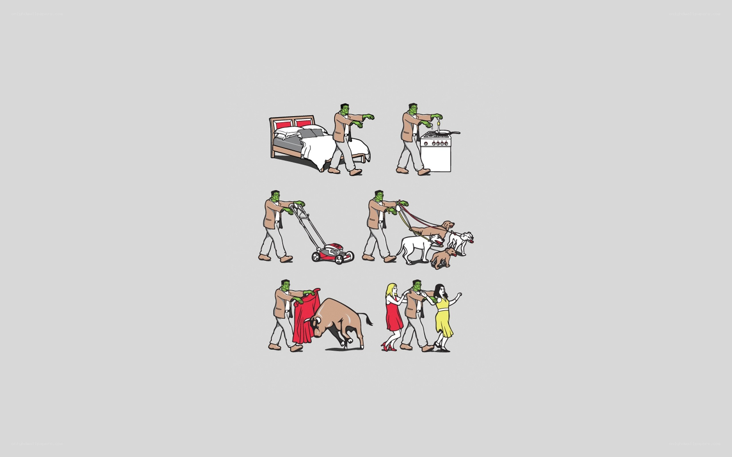 zombie doing chores