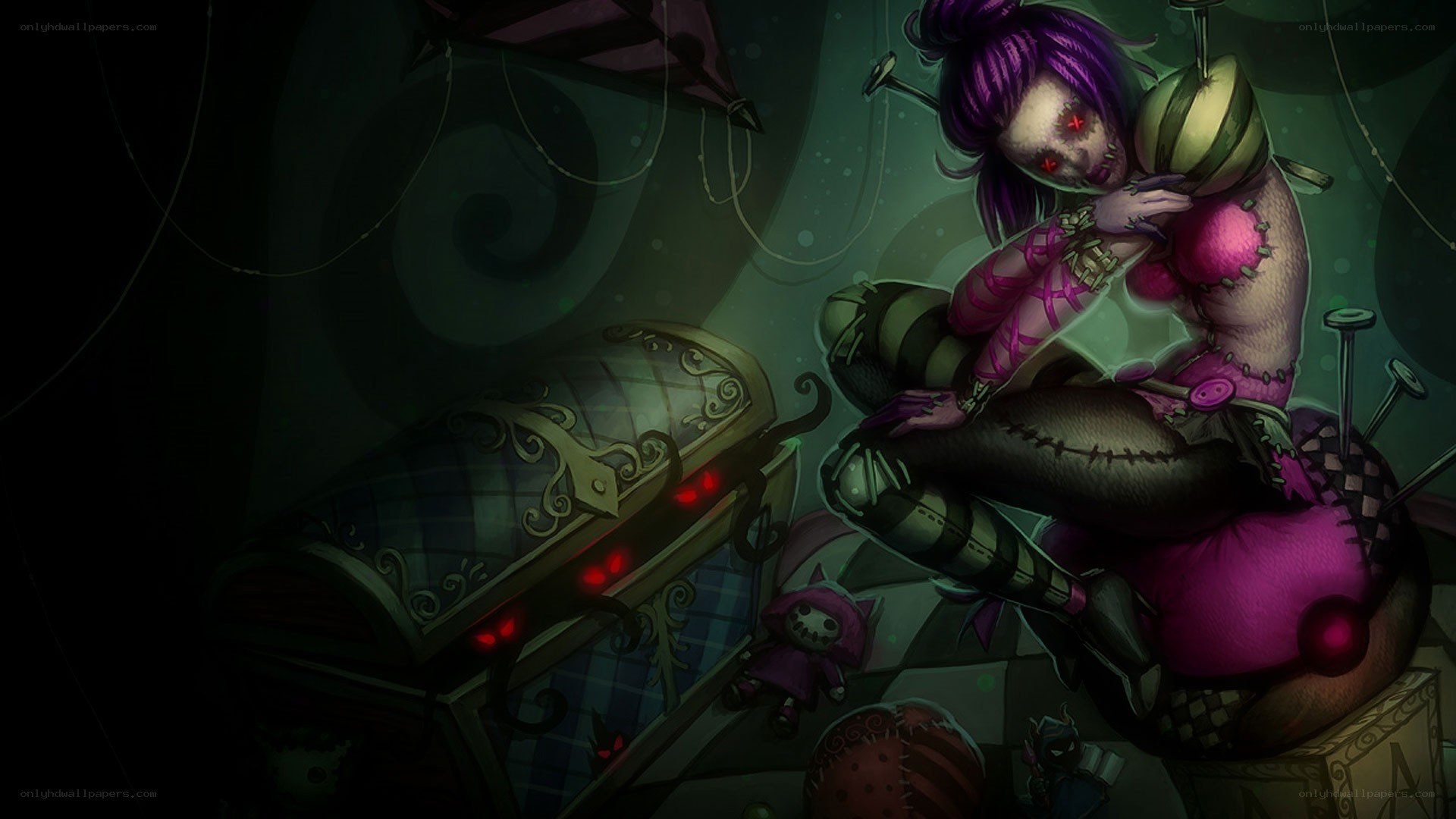 zombie doll in a dark room