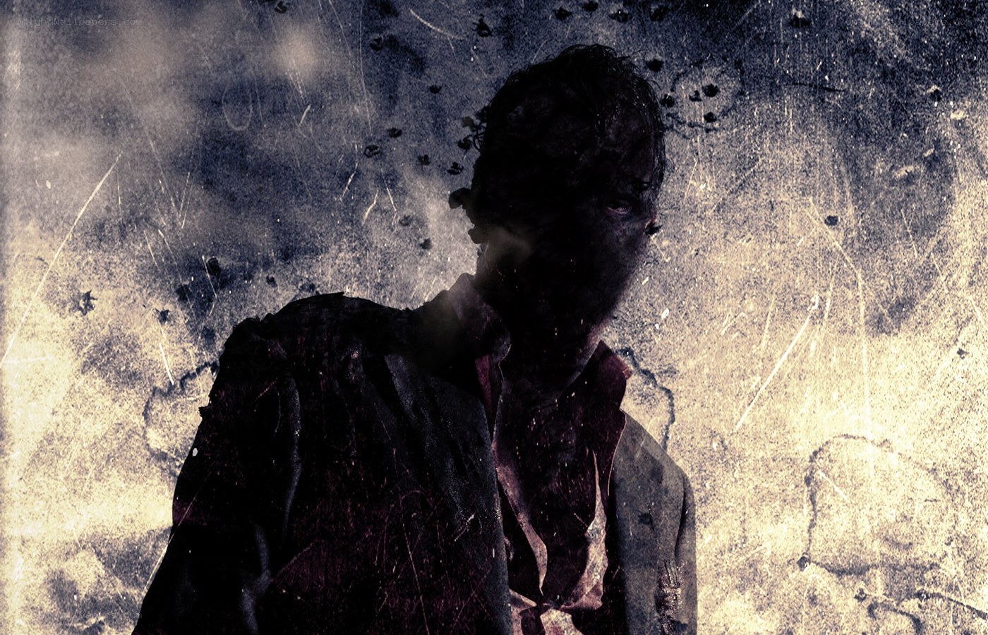zombie figure on distressed background