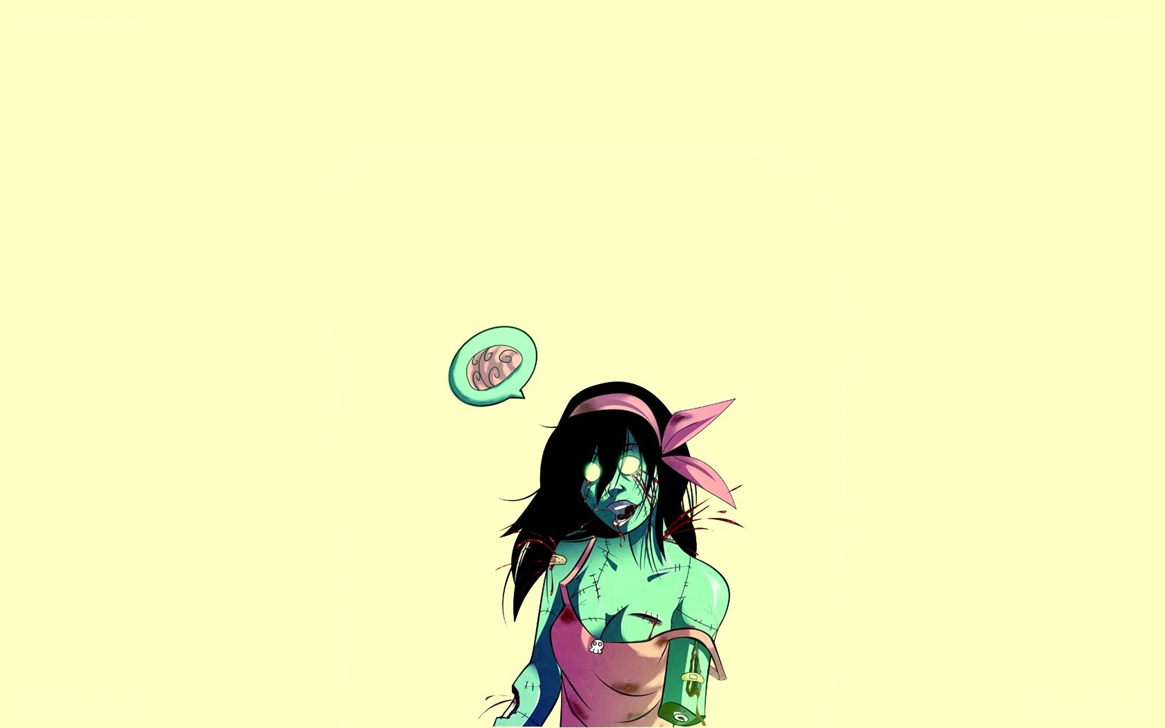 zombie girl with brain