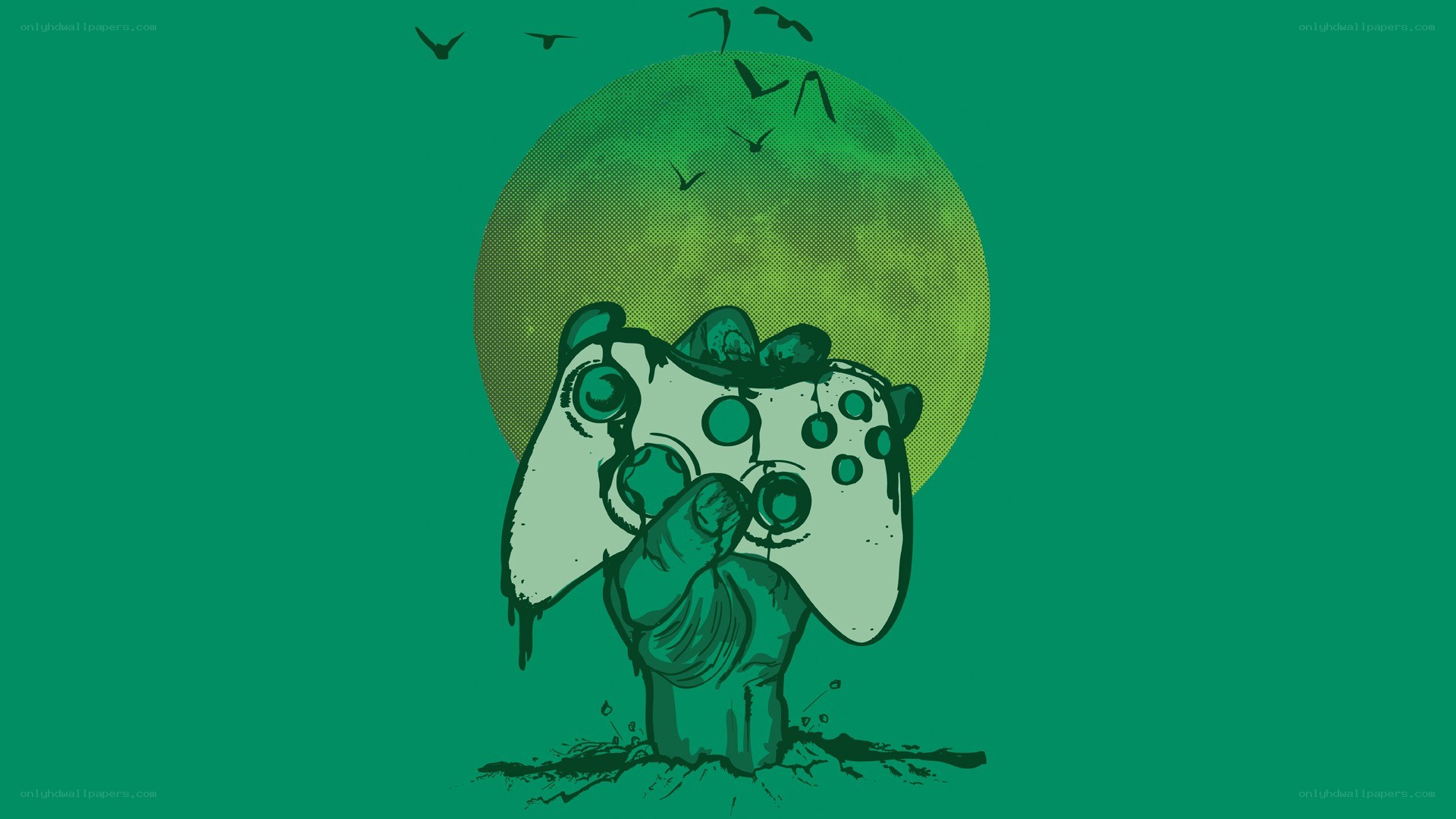 zombie hand holding controller
