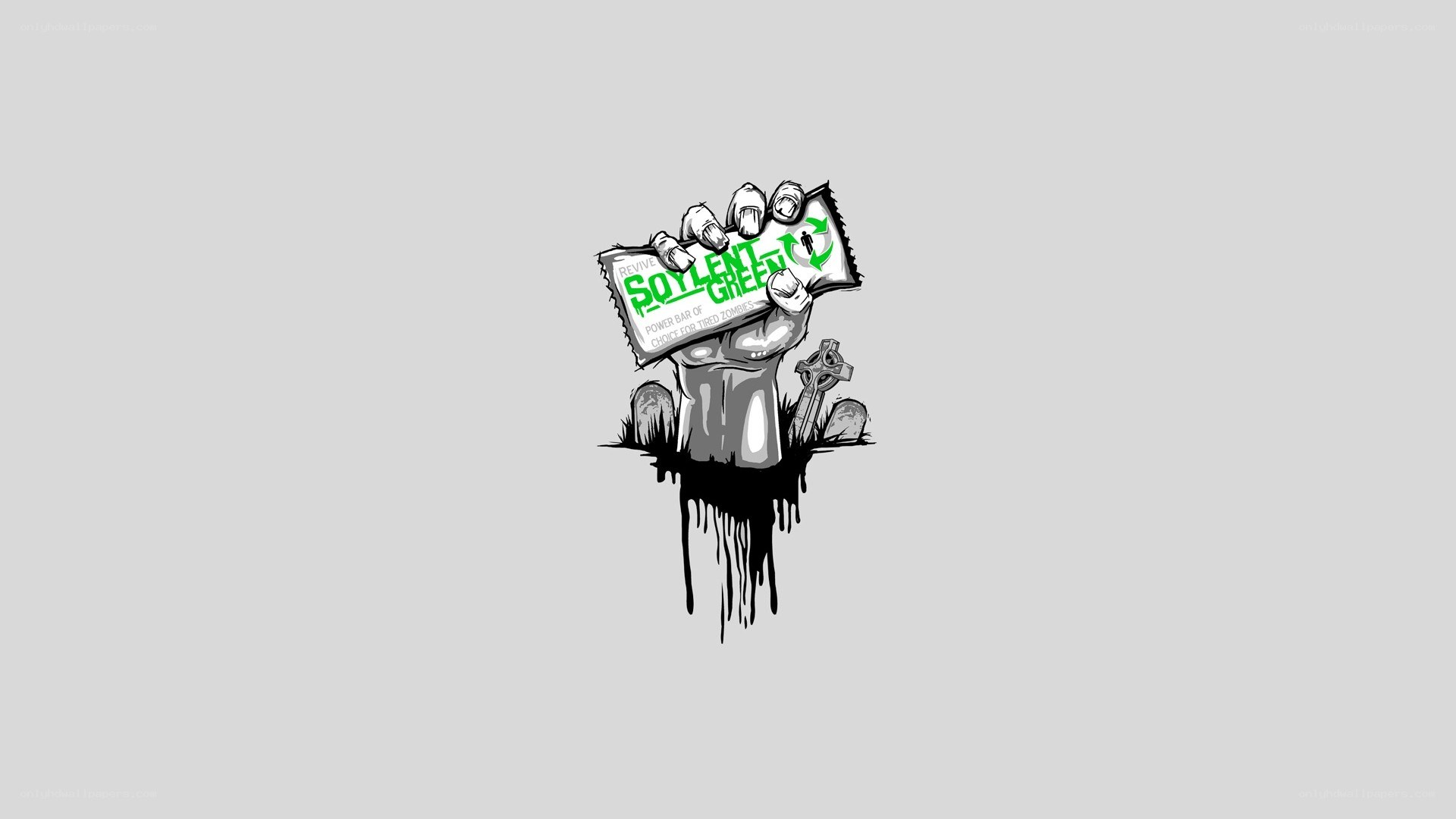 zombie hand holding energy bar