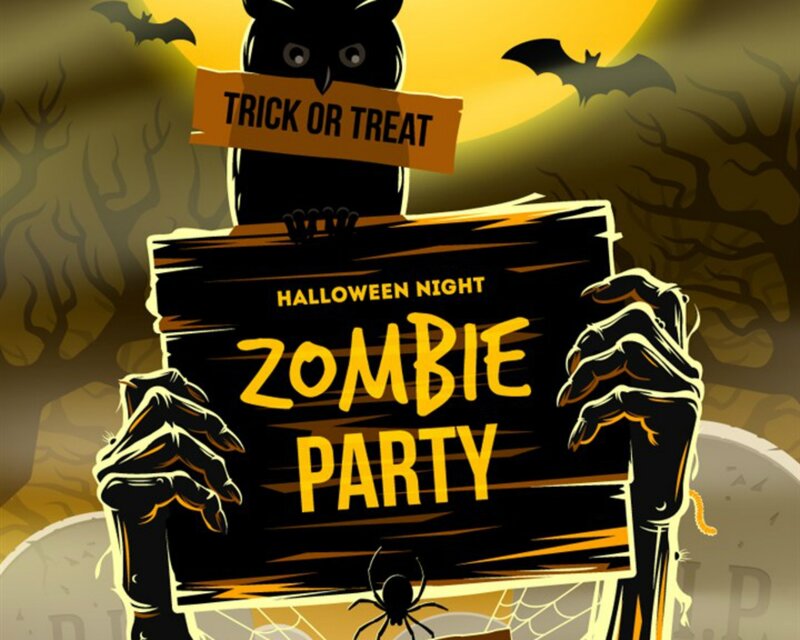 Zombie Hands Holding Sign