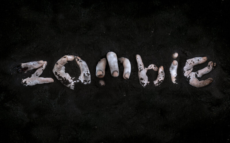 zombie hands in dirt