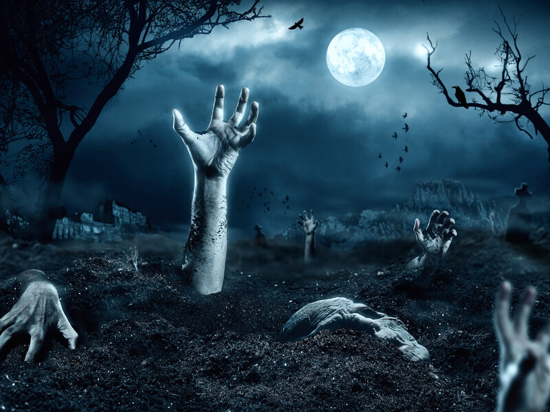 Zombie Hands in Soil
