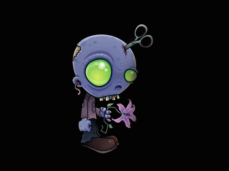 zombie holding a flower