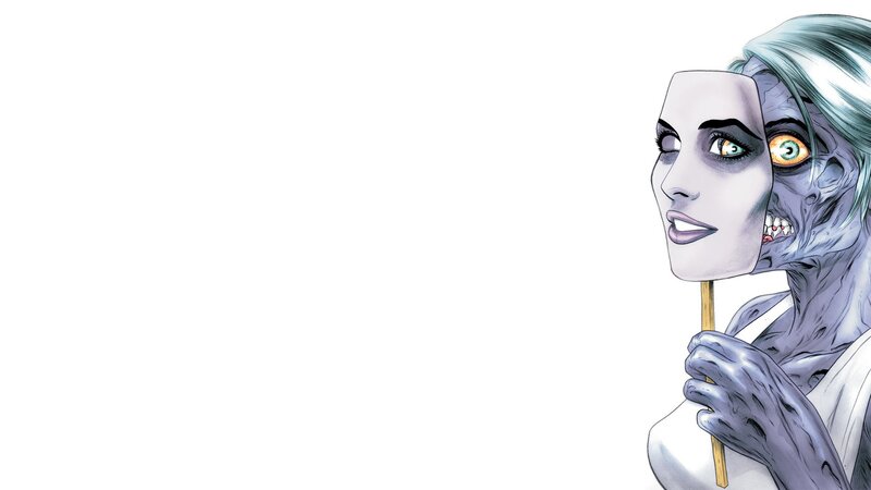 zombie holding a mask