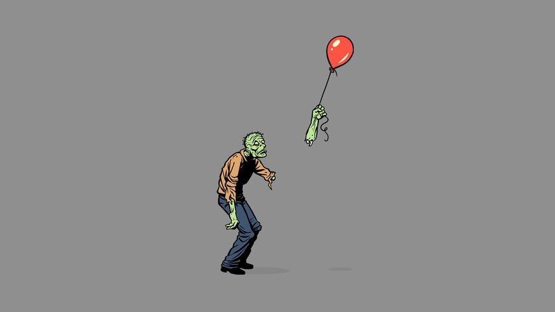 Zombie Holding Balloon