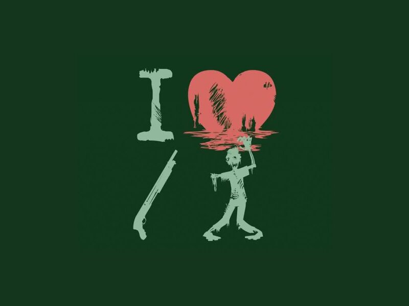 Zombie Holding Heart — Green