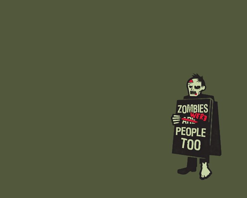 Zombie Holding Sign — Green