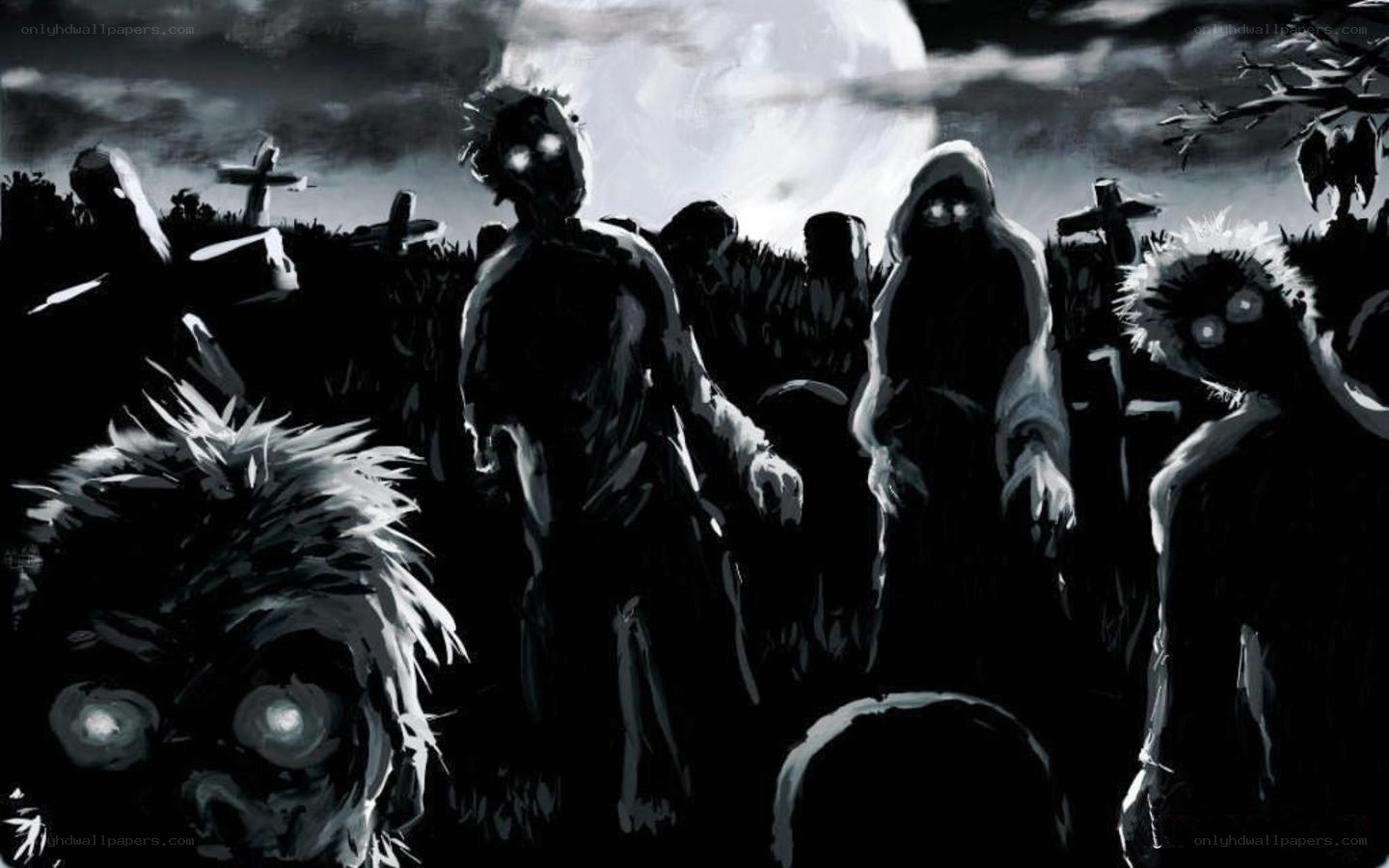 zombie horde in graveyard