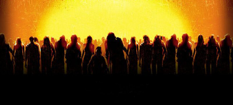 zombie horde silhouetted