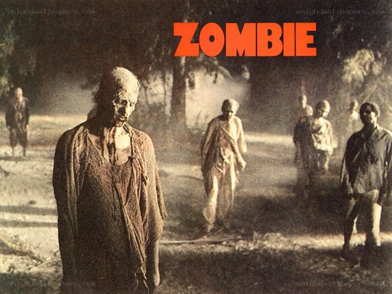 Zombie horror movie scene
