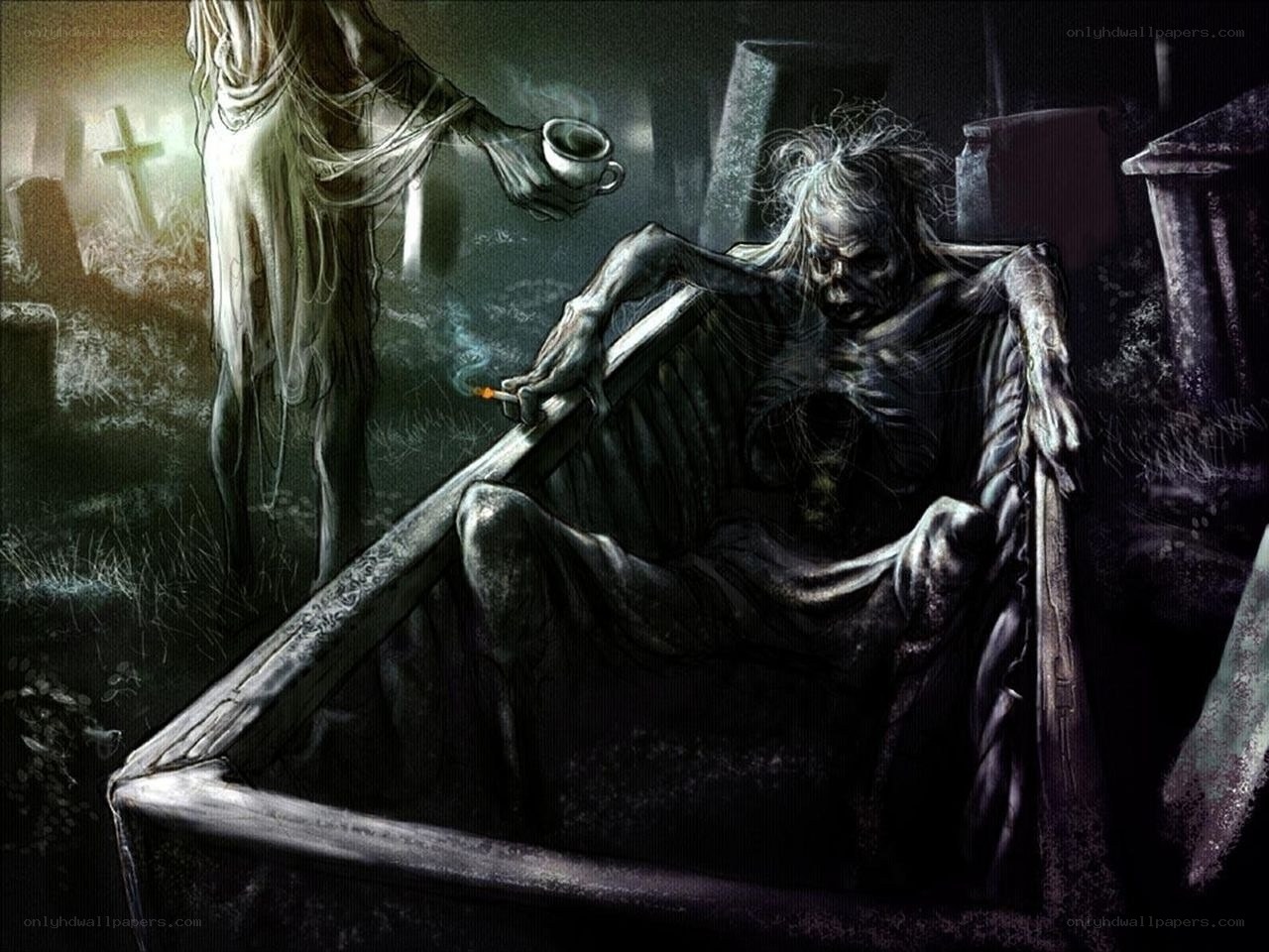zombie in a coffin