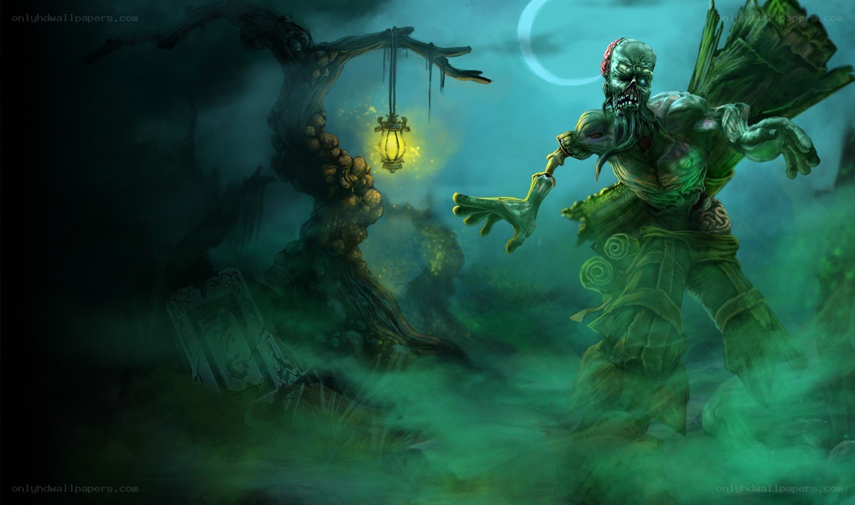 zombie in a haunted swamp