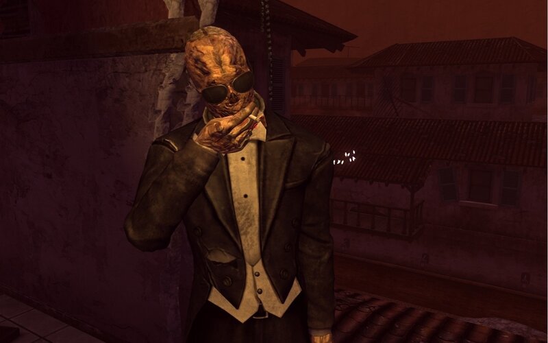 zombie in a suit smoking