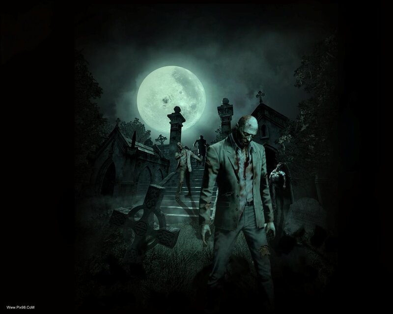 Zombie in Cemetery — Green