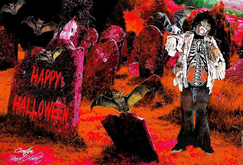 Zombie in Graveyard — Red