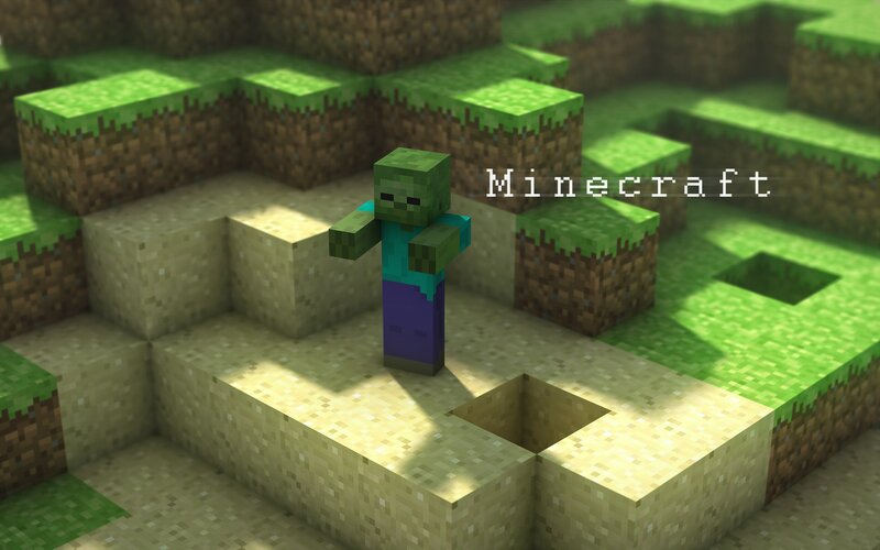 Zombie in Minecraft world