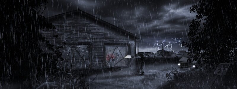 Zombie in Rainstorm