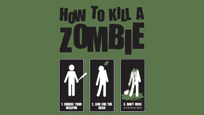 Zombie Killing Guide — Green, Humorous, Illustration