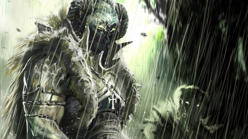 Zombie Knight in Rain
