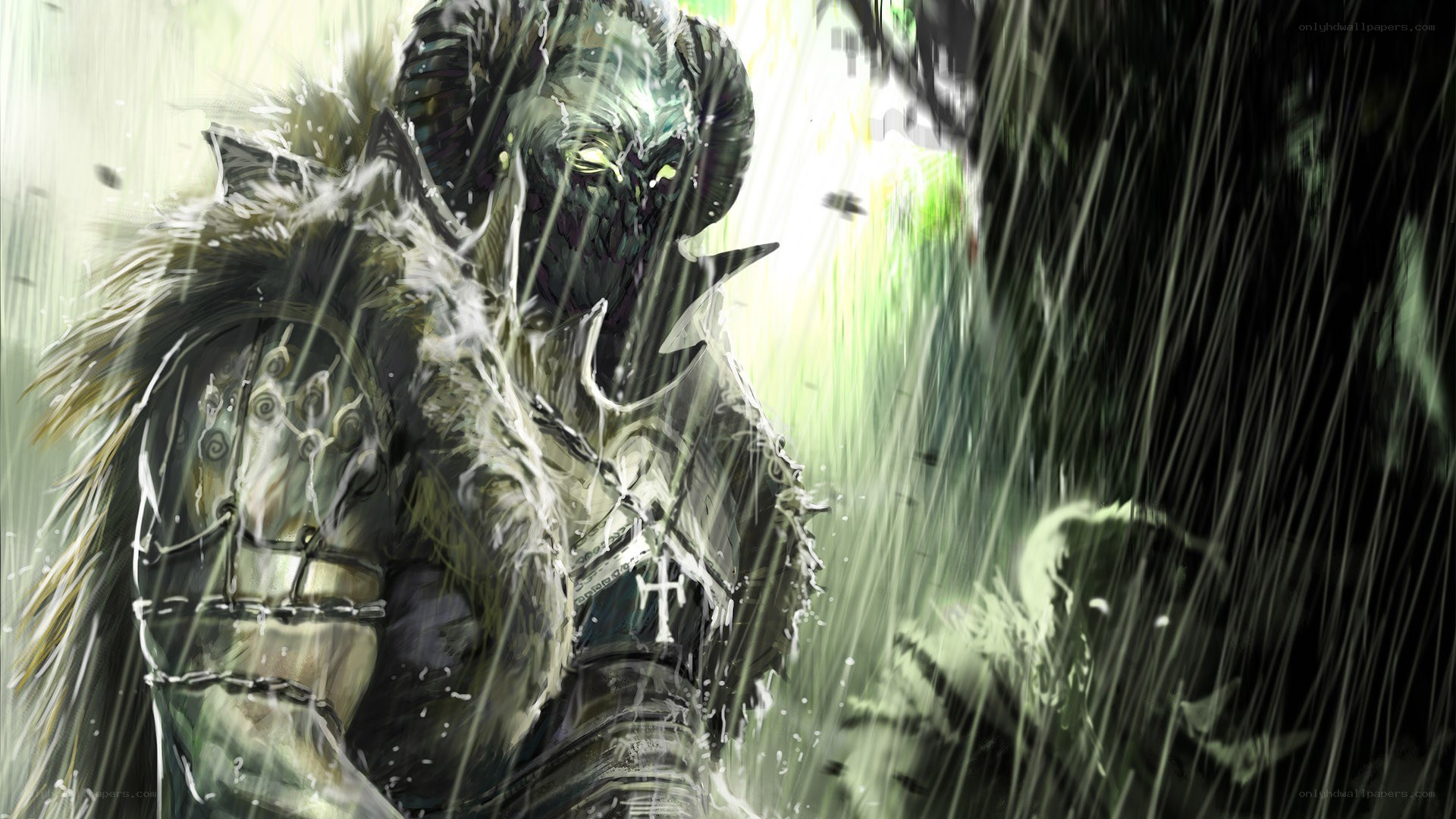 zombie knight in the rain