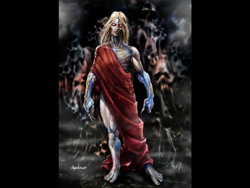 Zombie-like Figure in Red Robe