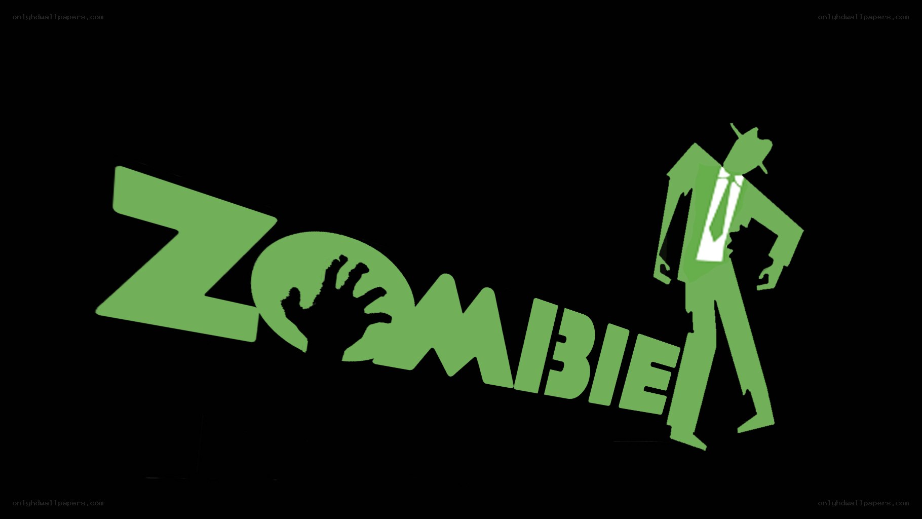 Zombie logo with silhouette