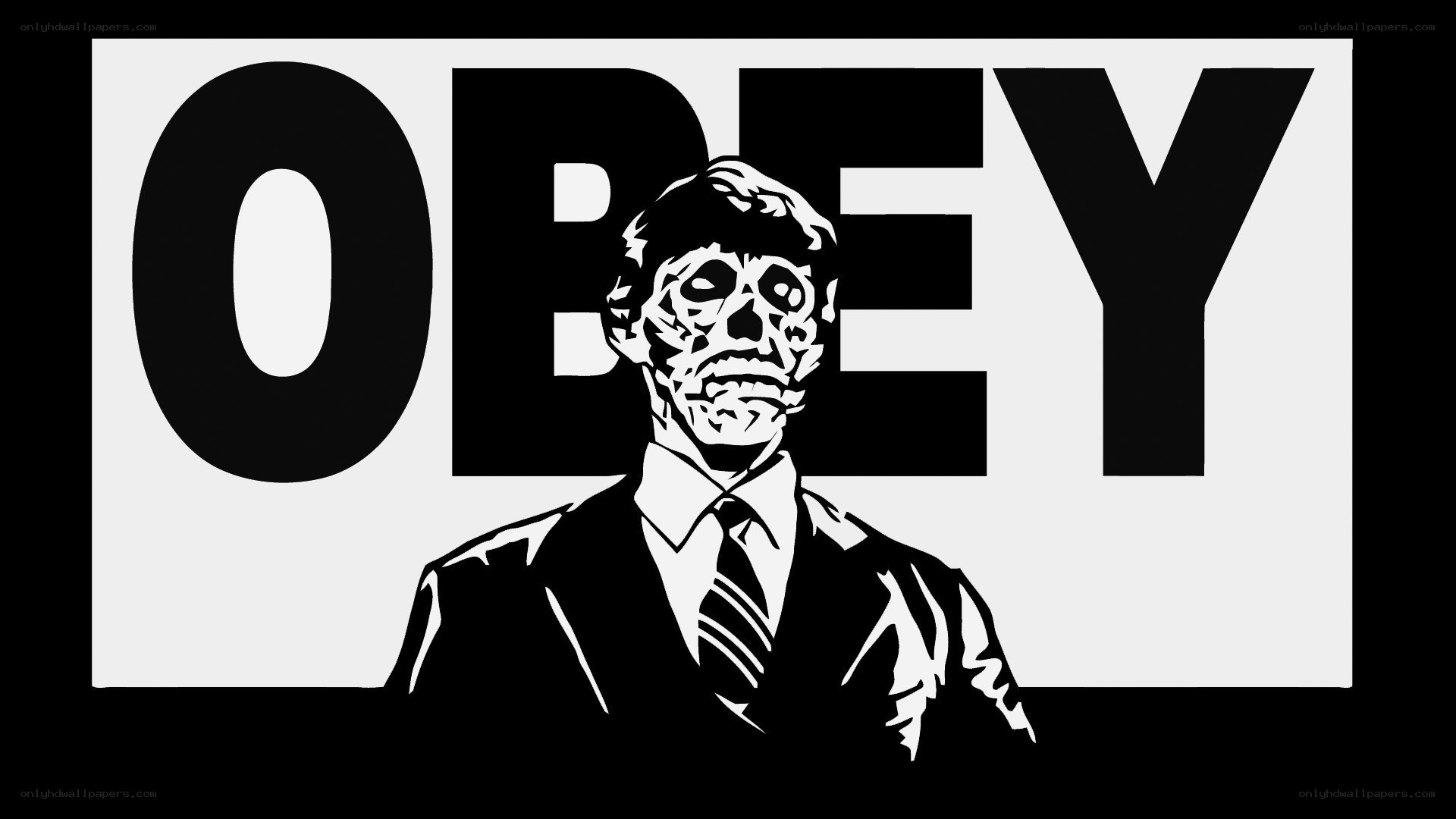 zombie man in suit obey