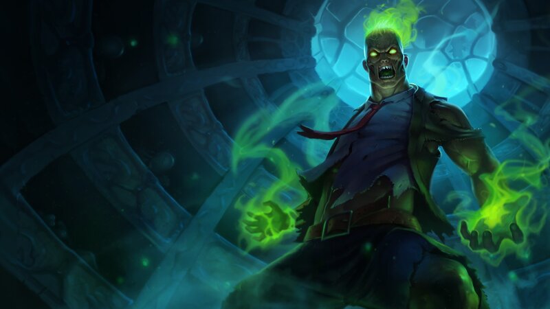 Zombie Man with Green Flames