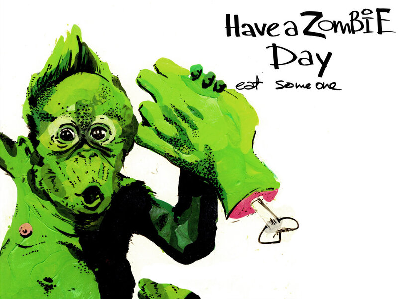 zombie monkey illustration