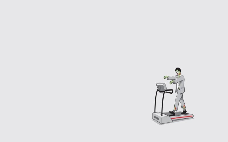 Zombie on Treadmill — Gray